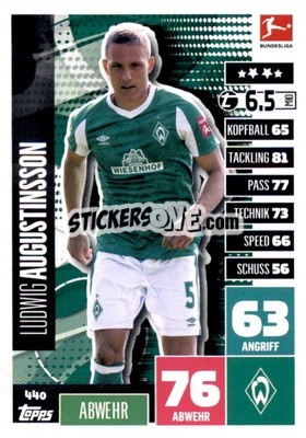 Sticker Ludwig Augustinsson - German Fussball Bundesliga 2020-2021. Match Attax Extra - Panini