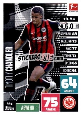 Figurina Timothy Chandler - German Fussball Bundesliga 2020-2021. Match Attax Extra - Panini