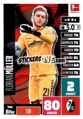 Sticker Florian Müller - German Fussball Bundesliga 2020-2021. Match Attax Extra - Panini