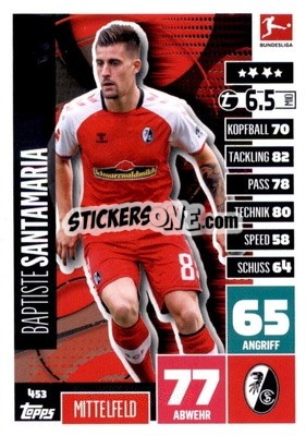 Sticker Baptiste Santamaria - German Fussball Bundesliga 2020-2021. Match Attax Extra - Panini