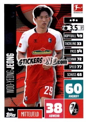 Sticker Woo-Yeong Jeong - German Fussball Bundesliga 2020-2021. Match Attax Extra - Panini