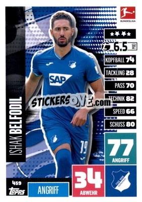 Sticker Ishak Belfodil - German Fussball Bundesliga 2020-2021. Match Attax Extra - Panini