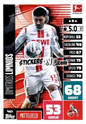 Sticker Dimitris Limnios - German Fussball Bundesliga 2020-2021. Match Attax Extra - Panini