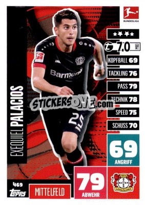 Sticker Exequiel Palacios - German Fussball Bundesliga 2020-2021. Match Attax Extra - Panini