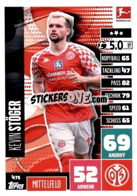 Sticker Kevin Stöger - German Fussball Bundesliga 2020-2021. Match Attax Extra - Panini