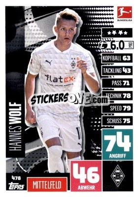 Sticker Hannes Wolf - German Fussball Bundesliga 2020-2021. Match Attax Extra - Panini