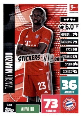 Cromo Tanguy Nianzou - German Fussball Bundesliga 2020-2021. Match Attax Extra - Panini