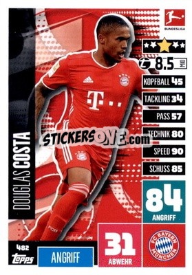 Cromo Douglas Costa - German Fussball Bundesliga 2020-2021. Match Attax Extra - Panini