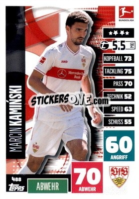 Cromo Marcin Kaminski - German Fussball Bundesliga 2020-2021. Match Attax Extra - Panini