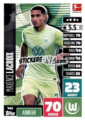 Figurina Maxence Lacroix - German Fussball Bundesliga 2020-2021. Match Attax Extra - Panini