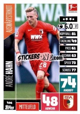 Sticker André Hahn - German Fussball Bundesliga 2020-2021. Match Attax Extra - Panini