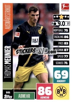 Sticker Thomas Meunier - German Fussball Bundesliga 2020-2021. Match Attax Extra - Panini