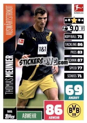 Cromo Thomas Meunier - German Fussball Bundesliga 2020-2021. Match Attax Extra - Panini