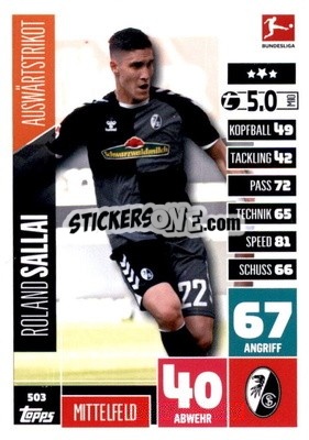 Sticker Roland Sallai - German Fussball Bundesliga 2020-2021. Match Attax Extra - Panini