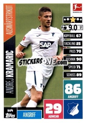 Sticker Andrej Kramaric - German Fussball Bundesliga 2020-2021. Match Attax Extra - Panini