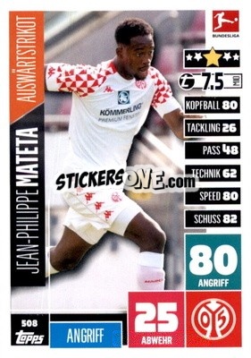 Sticker Jean-Philippe Mateta - German Fussball Bundesliga 2020-2021. Match Attax Extra - Panini