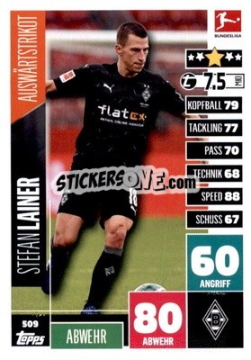 Sticker Stefan Lainer - German Fussball Bundesliga 2020-2021. Match Attax Extra - Panini