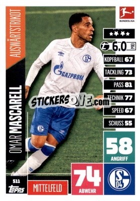 Figurina Omar Mascarell - German Fussball Bundesliga 2020-2021. Match Attax Extra - Panini