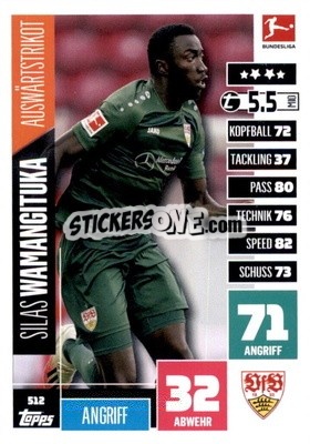 Sticker Silas Wamangituka - German Fussball Bundesliga 2020-2021. Match Attax Extra - Panini
