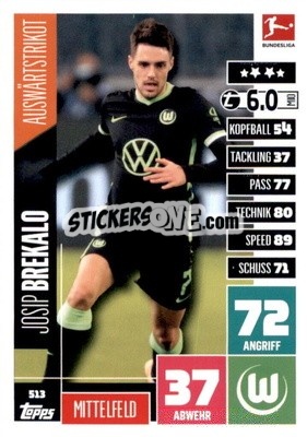 Cromo Josip Brekalo - German Fussball Bundesliga 2020-2021. Match Attax Extra - Panini