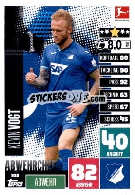 Sticker Kevin Vogt - German Fussball Bundesliga 2020-2021. Match Attax Extra - Panini