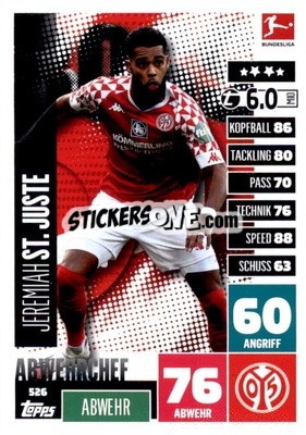 Sticker Jeremiah St. Juste - German Fussball Bundesliga 2020-2021. Match Attax Extra - Panini