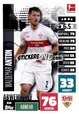 Sticker Waldemar Anton - German Fussball Bundesliga 2020-2021. Match Attax Extra - Panini