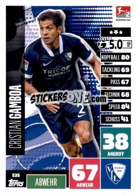 Sticker Cristian Gamboa - German Fussball Bundesliga 2020-2021. Match Attax Extra - Panini