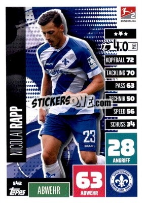 Sticker Nicolai Rapp - German Fussball Bundesliga 2020-2021. Match Attax Extra - Panini