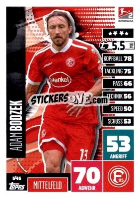 Cromo Adam Bodzek - German Fussball Bundesliga 2020-2021. Match Attax Extra - Panini