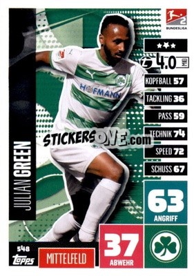 Figurina Julian Green - German Fussball Bundesliga 2020-2021. Match Attax Extra - Panini