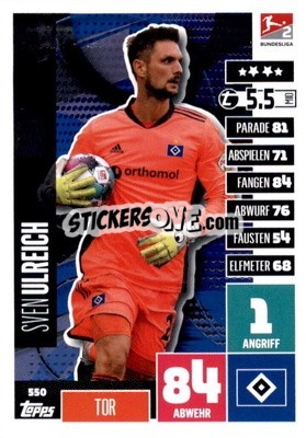 Sticker Sven Ulreich - German Fussball Bundesliga 2020-2021. Match Attax Extra - Panini