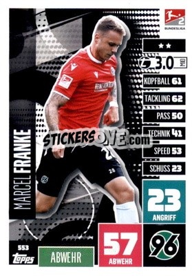 Figurina Marcel Franke - German Fussball Bundesliga 2020-2021. Match Attax Extra - Panini