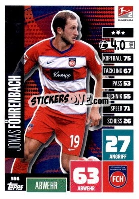 Sticker Jonas Föhrenbach - German Fussball Bundesliga 2020-2021. Match Attax Extra - Panini