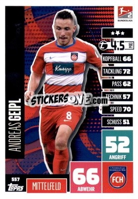 Figurina Andreas Geipl - German Fussball Bundesliga 2020-2021. Match Attax Extra - Panini