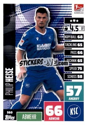 Sticker Philip Heise - German Fussball Bundesliga 2020-2021. Match Attax Extra - Panini
