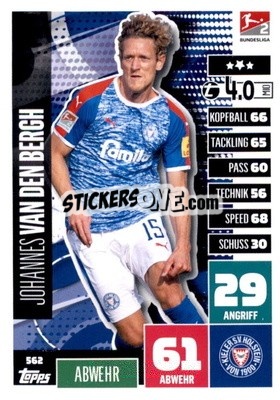 Sticker Johannes van den Bergh - German Fussball Bundesliga 2020-2021. Match Attax Extra - Panini