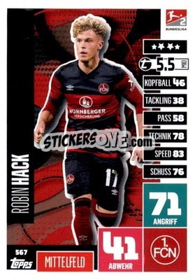 Sticker Robin Hack - German Fussball Bundesliga 2020-2021. Match Attax Extra - Panini