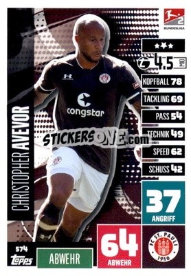 Sticker Christopher Avevor - German Fussball Bundesliga 2020-2021. Match Attax Extra - Panini