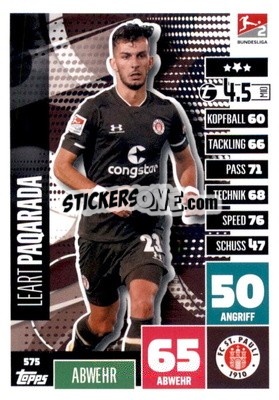 Sticker Leart Paqarada - German Fussball Bundesliga 2020-2021. Match Attax Extra - Panini