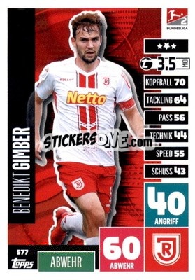 Sticker Benedikt Gimber - German Fussball Bundesliga 2020-2021. Match Attax Extra - Panini