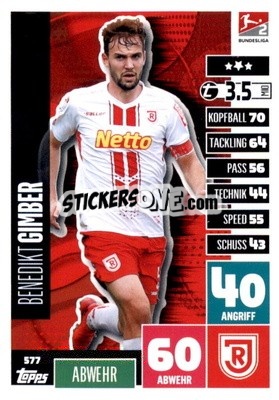 Cromo Benedikt Gimber - German Fussball Bundesliga 2020-2021. Match Attax Extra - Panini