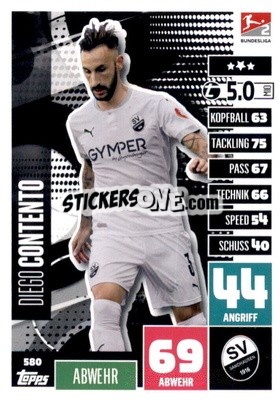 Sticker Diego Contento - German Fussball Bundesliga 2020-2021. Match Attax Extra - Panini