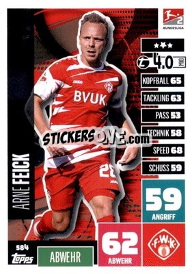 Sticker Arne Feick - German Fussball Bundesliga 2020-2021. Match Attax Extra - Panini
