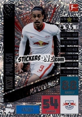Sticker Yussuf Poulsen - German Fussball Bundesliga 2020-2021. Match Attax Extra - Panini