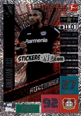 Sticker Jonathan Tah - German Fussball Bundesliga 2020-2021. Match Attax Extra - Panini