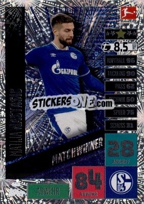 Cromo Matija Nastasic - German Fussball Bundesliga 2020-2021. Match Attax Extra - Panini