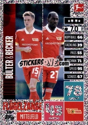 Sticker Bülter / Becker - German Fussball Bundesliga 2020-2021. Match Attax Extra - Panini