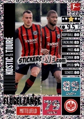 Sticker Kostic / Toure - German Fussball Bundesliga 2020-2021. Match Attax Extra - Panini