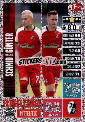 Sticker Schmid / Günter - German Fussball Bundesliga 2020-2021. Match Attax Extra - Panini